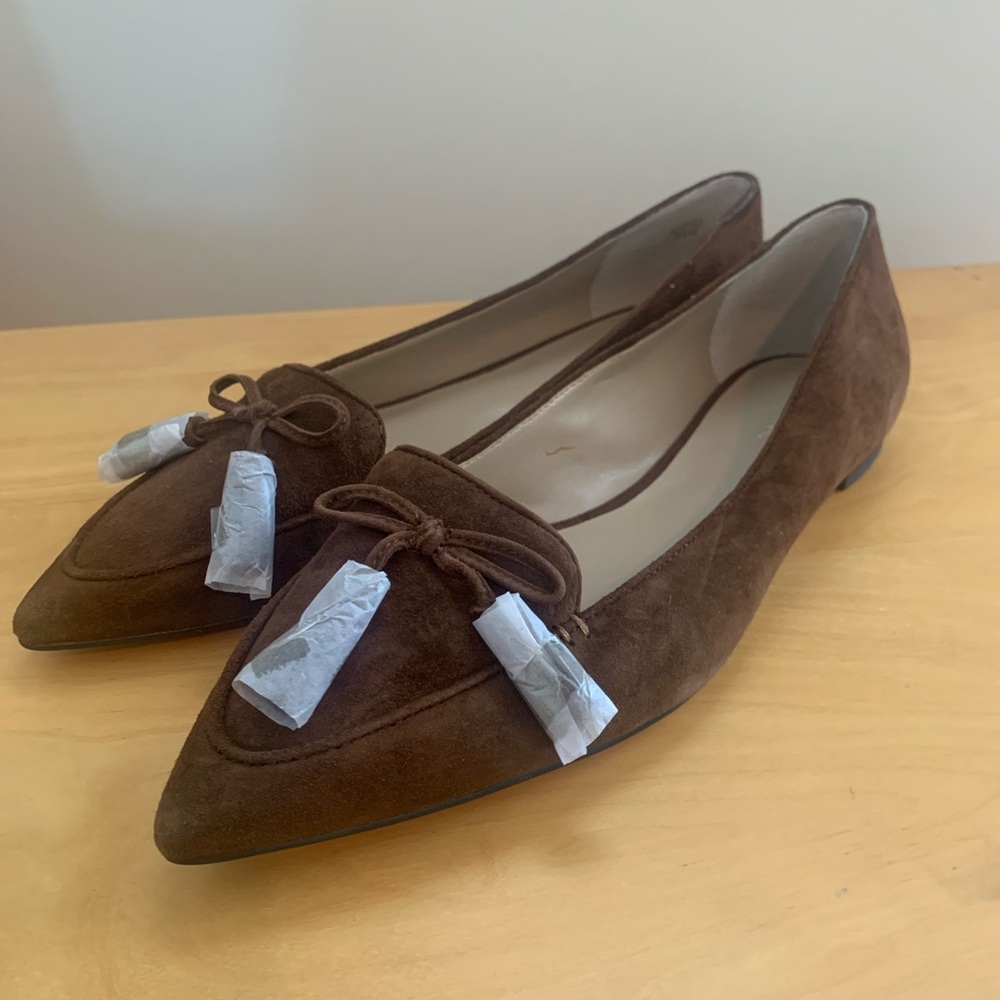 Ann Taylor Brown Suede Flats
